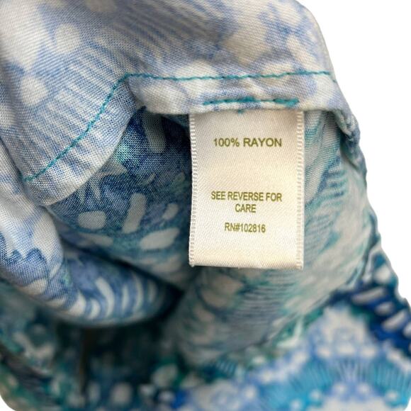 Garnet Hill Midi High Low Dress Vacation Cruise Sundress Women's XS Turquoise - Picture 6 of 6